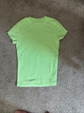 Lime green ribbed top